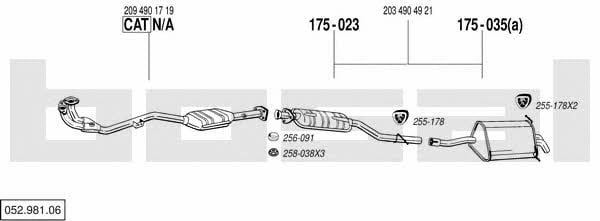 Bosal 052.981.06 Система выпуска отработаных газов 05298106: Купить в Украине - Отличная цена на EXIST.UA! 05298106 Bosal Система выпуска отработаных газов