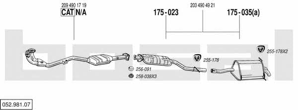 Bosal 052.981.07 Система выпуска отработаных газов 05298107: Купить в Украине - Отличная цена на EXIST.UA! 05298107 Bosal Система выпуска отработаных газов