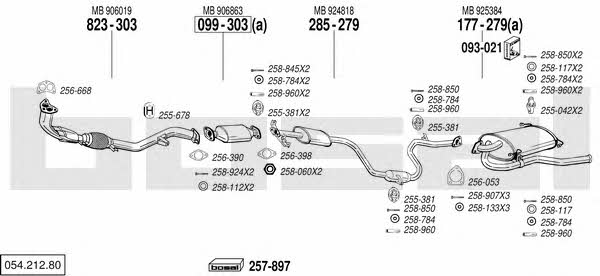 Bosal 054.212.80 Система випуску відпрацьованих газів 05421280: Купити в Україні - Добра ціна на EXIST.UA! 05421280 Bosal Система випуску відпрацьованих газів