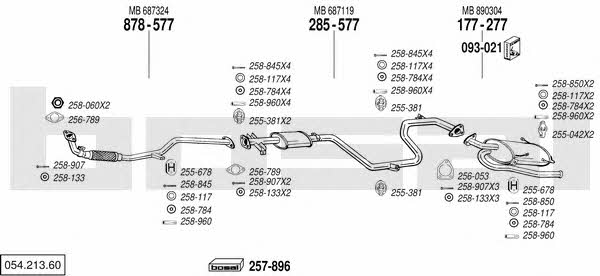 Bosal 054.213.60 Система випуску відпрацьованих газів 05421360: Купити в Україні - Добра ціна на EXIST.UA! 05421360 Bosal Система випуску відпрацьованих газів