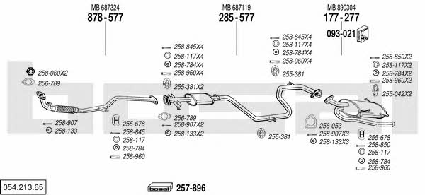 Bosal 054.213.65 Система випуску відпрацьованих газів 05421365: Купити в Україні - Добра ціна на EXIST.UA! 05421365 Bosal Система випуску відпрацьованих газів