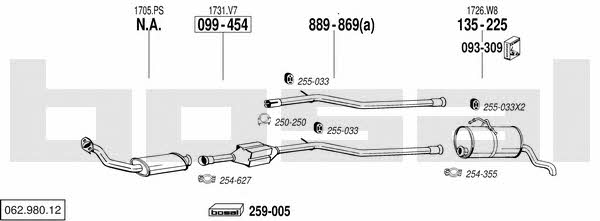 06298012 Bosal Система випуску відпрацьованих газів