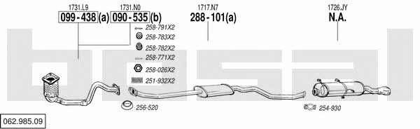 Bosal 062.985.09 Система выпуска отработаных газов 06298509: Купить в Украине - Отличная цена на EXIST.UA! 06298509 Bosal Система выпуска отработаных газов