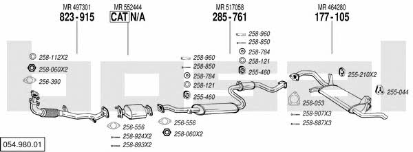 05498001 Bosal Система випуску відпрацьованих газів
