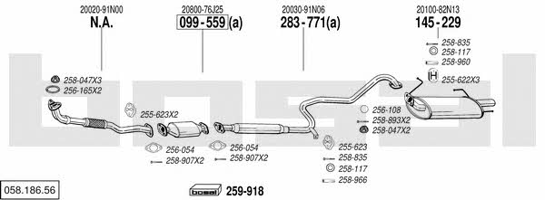 Bosal 058.186.56 Система випуску відпрацьованих газів 05818656: Купити в Україні - Добра ціна на EXIST.UA! 05818656 Bosal Система випуску відпрацьованих газів
