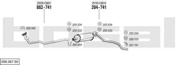 05836750 Bosal Система випуску відпрацьованих газів