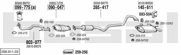 Bosal 058.911.03 Система выпуска отработаных газов 05891103: Купить в Украине - Отличная цена на EXIST.UA! 05891103 Bosal Система выпуска отработаных газов