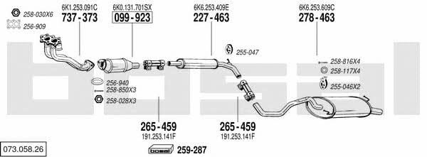 Bosal 073.058.26 Система випуску відпрацьованих газів 07305826: Купити в Україні - Добра ціна на EXIST.UA! 07305826 Bosal Система випуску відпрацьованих газів