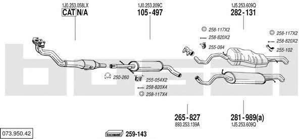 Bosal 073.950.42 Система выпуска отработаных газов 07395042: Купить в Украине - Отличная цена на EXIST.UA! 07395042 Bosal Система выпуска отработаных газов