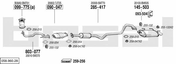 Bosal 058.960.28 Система выпуска отработаных газов 05896028: Купить в Украине - Отличная цена на EXIST.UA! 05896028 Bosal Система выпуска отработаных газов