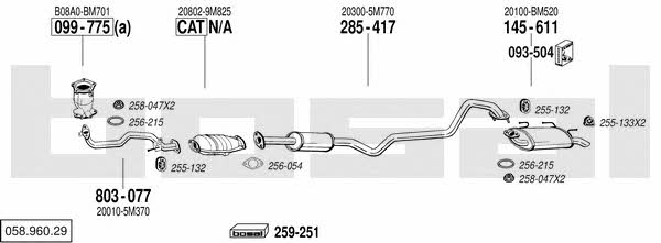 Bosal 058.960.29 Система выпуска отработаных газов 05896029: Купить в Украине - Отличная цена на EXIST.UA! 05896029 Bosal Система выпуска отработаных газов