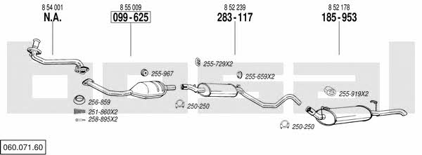 Bosal 060.071.60 Система выпуска отработаных газов 06007160: Купить в Украине - Отличная цена на EXIST.UA! 06007160 Bosal Система выпуска отработаных газов