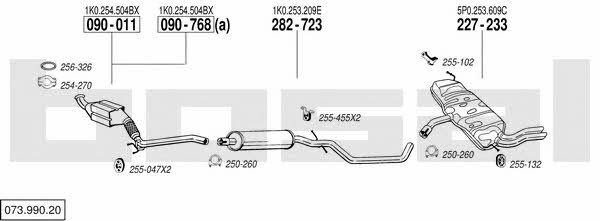Bosal 073.990.20 Система випуску відпрацьованих газів 07399020: Купити в Україні - Добра ціна на EXIST.UA! 07399020 Bosal Система випуску відпрацьованих газів