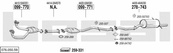 Bosal 076.050.59 Система випуску відпрацьованих газів 07605059: Купити в Україні - Добра ціна на EXIST.UA! 07605059 Bosal Система випуску відпрацьованих газів