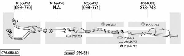Bosal 076.050.62 Система випуску відпрацьованих газів 07605062: Купити в Україні - Добра ціна на EXIST.UA! 07605062 Bosal Система випуску відпрацьованих газів