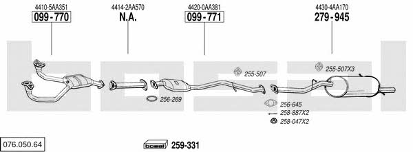 Bosal 076.050.64 Система випуску відпрацьованих газів 07605064: Купити в Україні - Добра ціна на EXIST.UA! 07605064 Bosal Система випуску відпрацьованих газів