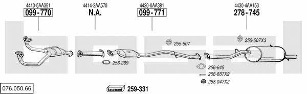 Bosal 076.050.66 Система випуску відпрацьованих газів 07605066: Купити в Україні - Добра ціна на EXIST.UA! 07605066 Bosal Система випуску відпрацьованих газів