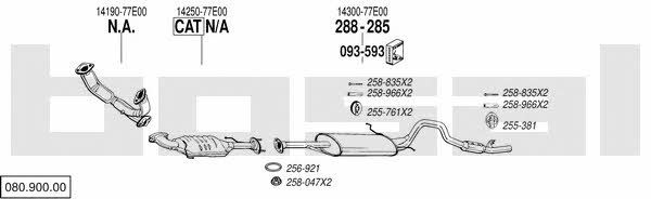 08090000 Bosal Система випуску відпрацьованих газів