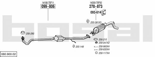 Bosal 080.900.02 Система випуску відпрацьованих газів 08090002: Купити в Україні - Добра ціна на EXIST.UA! 08090002 Bosal Система випуску відпрацьованих газів