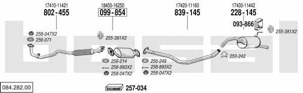 Bosal 084.282.00 Система выпуска отработаных газов 08428200: Купить в Украине - Отличная цена на EXIST.UA! 08428200 Bosal Система выпуска отработаных газов