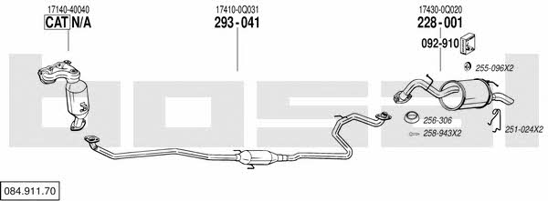 Bosal 084.911.70 Система выпуска отработаных газов 08491170: Купить в Украине - Отличная цена на EXIST.UA! 08491170 Bosal Система выпуска отработаных газов