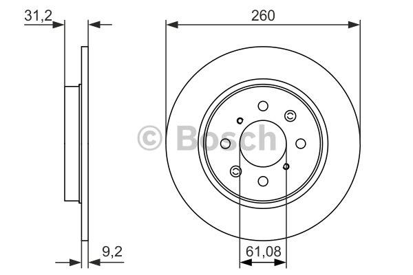 Bosch Диск гальмівний задній невентильований – ціна 1209 UAH