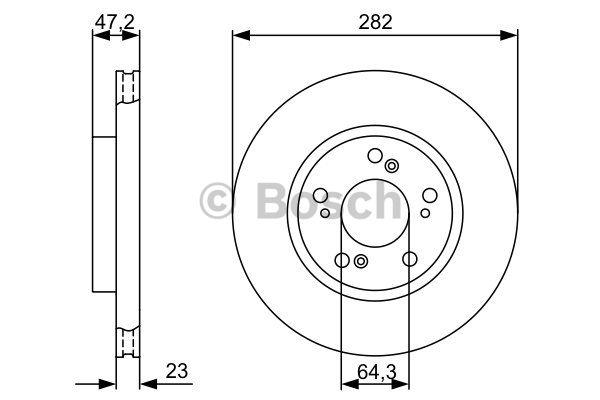 Bosch Диск гальмівний передній вентильований – ціна 1608 UAH