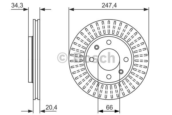Тормозной диск передний вентилируемый Bosch 0 986 479 861