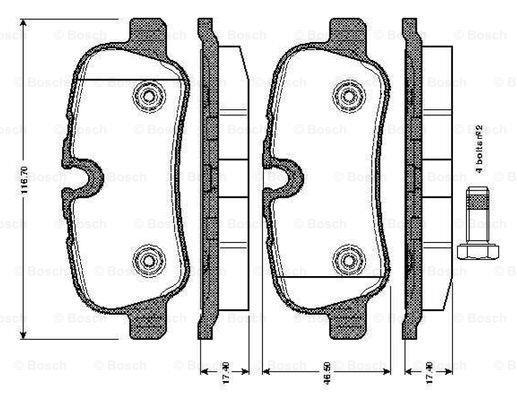 Bosch 0 986 TB3 021 Гальмівні колодки, комплект 0986TB3021: Приваблива ціна - Купити в Україні на EXIST.UA!