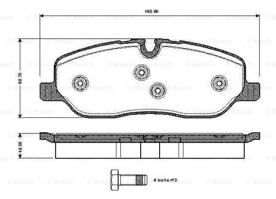 Гальмівні колодки, комплект Bosch 0 986 TB3 022