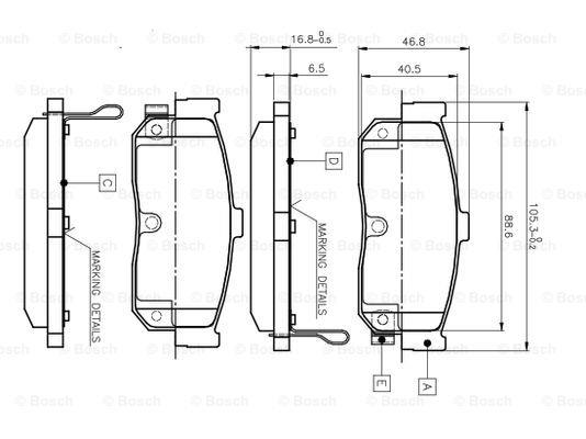Bosch 0 986 TB2 199 Гальмівні колодки, комплект 0986TB2199: Приваблива ціна - Купити в Україні на EXIST.UA!