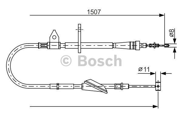 Трос ручника, правый Bosch 1 987 477 995
