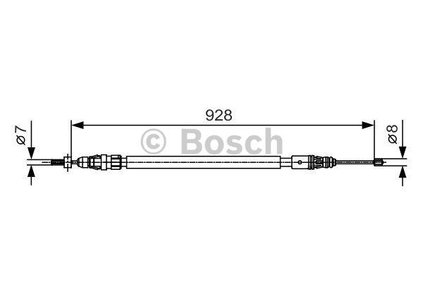 Трос ручника, левый Bosch 1 987 482 000