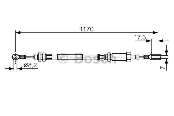 Трос ручного гальма Bosch 1 987 482 004
