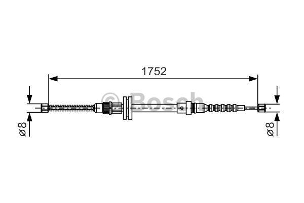 Трос ручного гальма Bosch 1 987 482 044