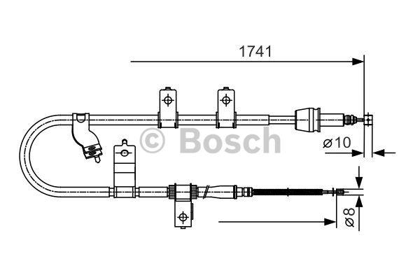 Трос ручника, левый Bosch 1 987 482 076