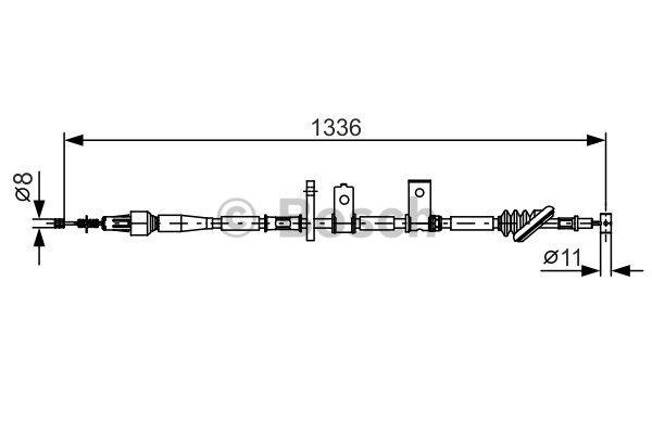 Трос ручника, левый Bosch 1 987 482 091