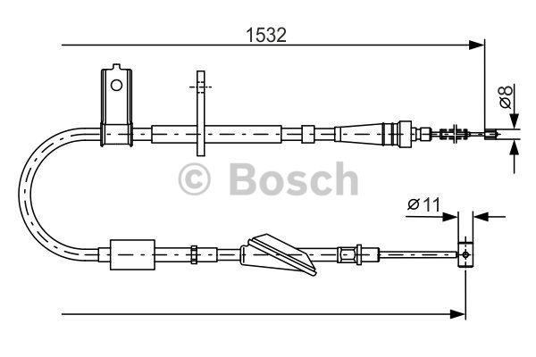 Трос ручного гальма Bosch 1 987 482 093