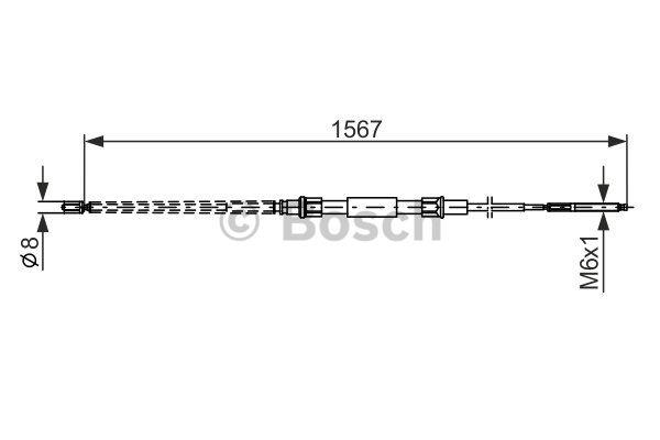 Трос ручного гальма Bosch 1 987 482 104