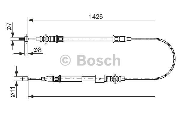 Трос ручника, левый Bosch 1 987 482 140