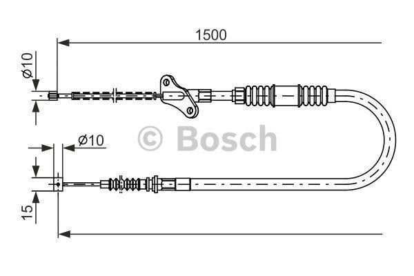 Трос ручника, левый Bosch 1 987 482 171