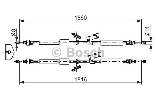 Трос ручного гальма Bosch 1 987 482 189