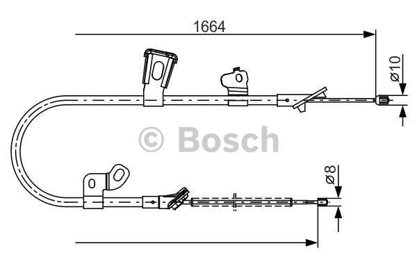 Трос ручного гальма, лівий Bosch 1 987 482 219
