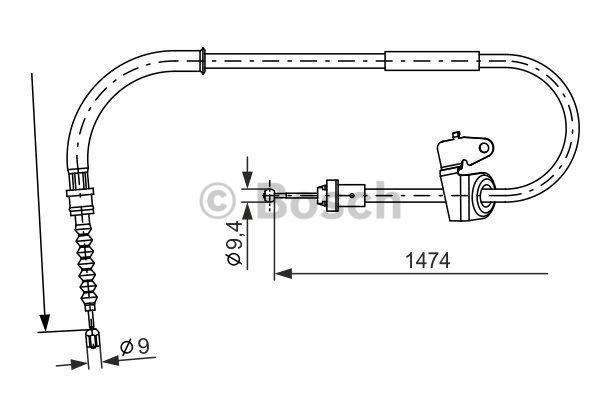 Трос ручника, левый Bosch 1 987 482 229