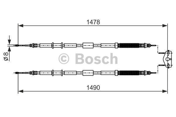 Трос ручного гальма Bosch 1 987 482 282
