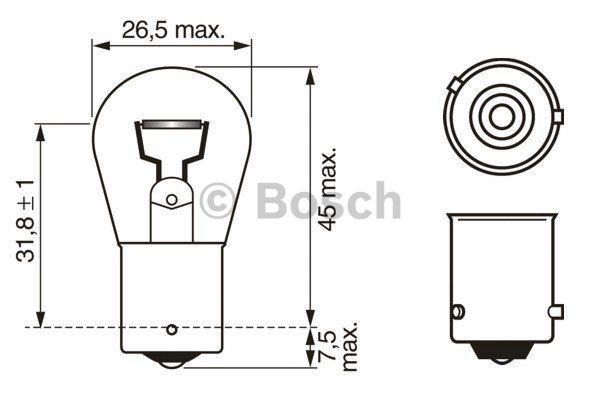 Лампа розжарювання жовта PY21W Bosch 1 987 302 502
