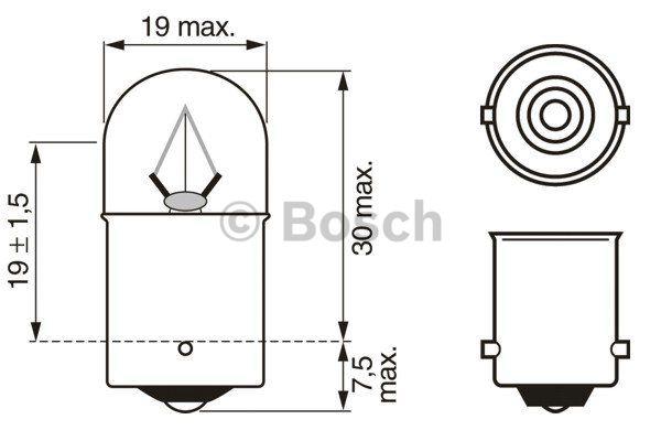 Bosch 1 987 302 511 Лампа розжарювання R5W 24V 5W 1987302511: Приваблива ціна - Купити в Україні на EXIST.UA!