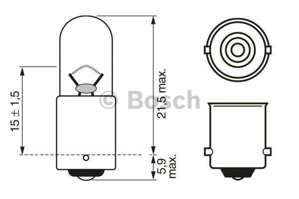 Bosch 1 987 302 525 Лампа розжарювання T4W 24V 4W 1987302525: Купити в Україні - Добра ціна на EXIST.UA!