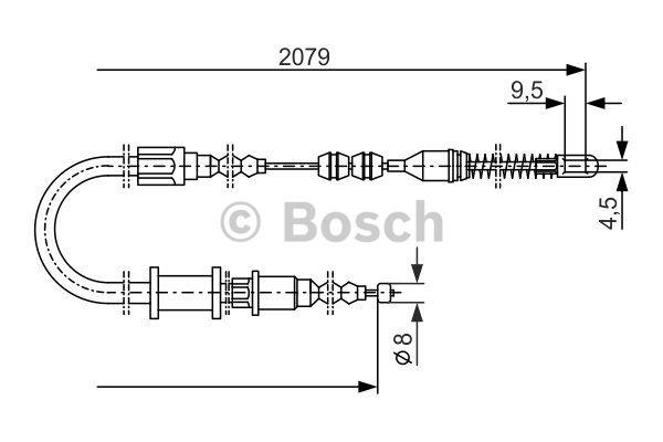 Трос ручника, правый Bosch 1 987 477 141