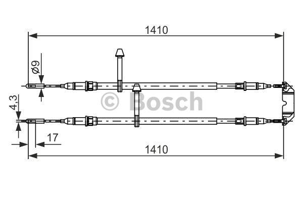 Трос ручного гальма Bosch 1 987 477 245